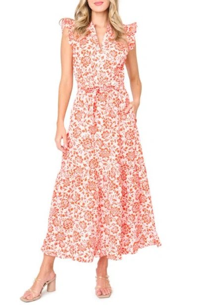 Gibsonlook Ruffle Print Maxi Dress In Multi
