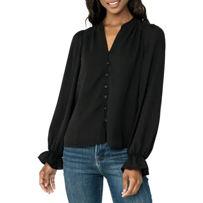 Gibsonlook Ruffle Sleeve Blouse In Black