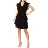 Gibsonlook Ruffles For Days Clip Dot Chiffon Minidress In Black