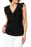 Gibsonlook Ruffles For Days Mixed Media Top