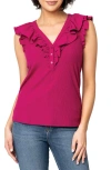 Gibsonlook Ruffles For Days Mixed Media Top