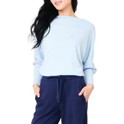 Gibsonlook Slouchy Luxe Boatneck Top In Cashmere Blue