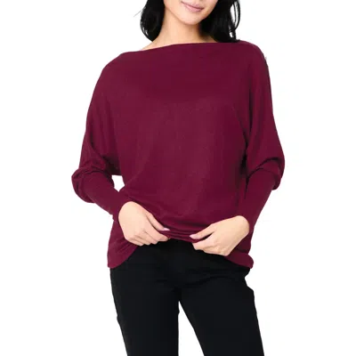 Gibsonlook Slouchy Luxe Boatneck Top In Red