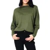 Gibsonlook Slouchy Luxe Boatneck Top In Martini Olive