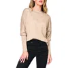 Gibsonlook Slouchy Luxe Boatneck Top In Oatmeal Sand
