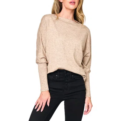 Gibsonlook Slouchy Luxe Boatneck Top In Oatmeal Sand