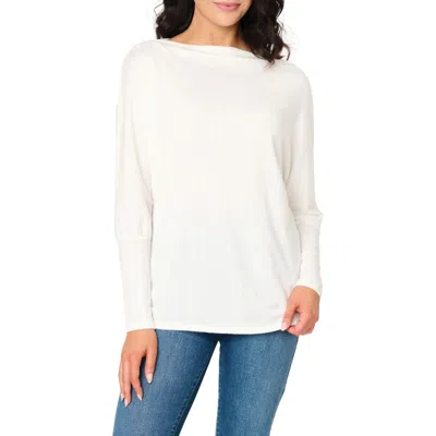 Gibsonlook Slouchy Luxe Boatneck Top In White