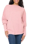Gibsonlook Essential Blouson Sleeve Sweater In Light Raspberry Rose In Pink