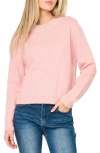 Gibsonlook Soirée Imitation Pearl Embellished Sweater In Pink