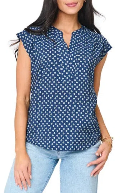 Gibsonlook Split Neck Cap Sleeve High-low Top