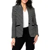 Gibsonlook Stripe Knit Blazer In Black/ivory Stripe