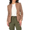 Gibsonlook Stripe Knit Blazer In Saddle/ivory Stripe