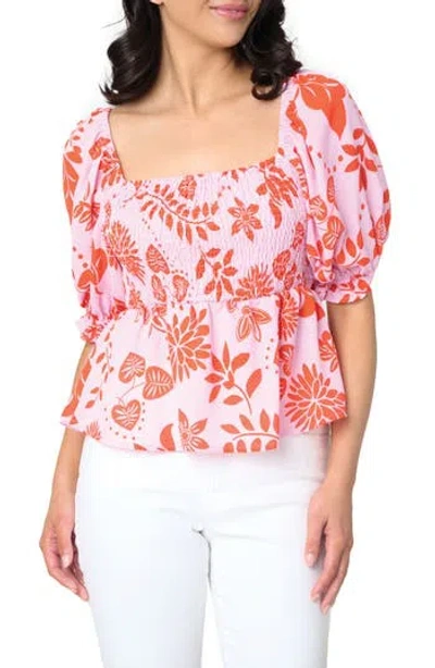 Gibsonlook Sycamore Smocked Top In Pink