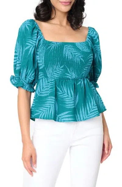 Gibsonlook Sycamore Smocked Top In Blue