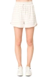 Gibsonlook Tatum Drawstring Shorts In Oatmeal Stripe