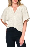 Gibsonlook The Jordan Open Stitch Flutter Sleeve Sweater In Natural
