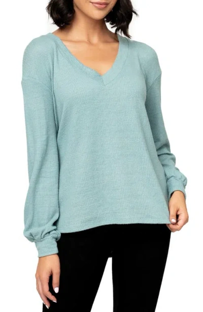 Gibsonlook Tie Back Rib Sweater In Aquifer