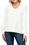 Gibsonlook Tie Back Rib Sweater In White