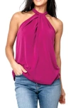 Gibsonlook Twist Neck Cutaway Sleeveless Top In Purple