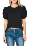 Gibsonlook Twist Puff Sleeve Luxe T-shirt In Black