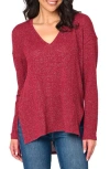 Gibsonlook V-neck High-low Tunic In Red