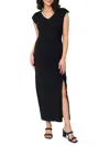 GIBSONLOOK WOMEN'S V NECK RUCHED MAXI DRESS