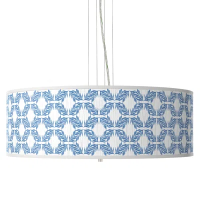 Giclee Gallery 24" Wide 4-light Blue Leaf Symmetry Pendant Chandelier