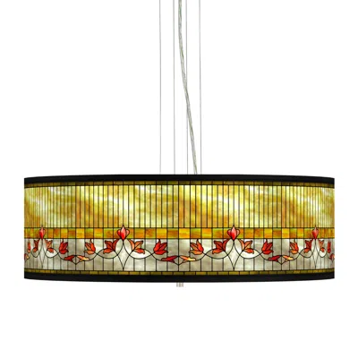 Giclee Gallery 24" Wide 4-light Tiffany Lily Shade Drum Pendant