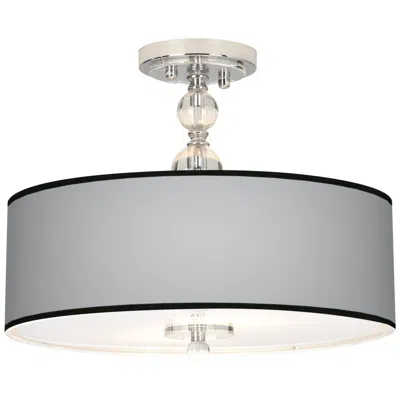 Giclee Gallery All Silver Giclee 16" Wide Semi-flush Ceiling Light