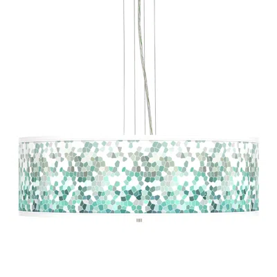 Giclee Gallery Aqua Mosaic Giclee 24" Wide 4-light Pendant Chandelier
