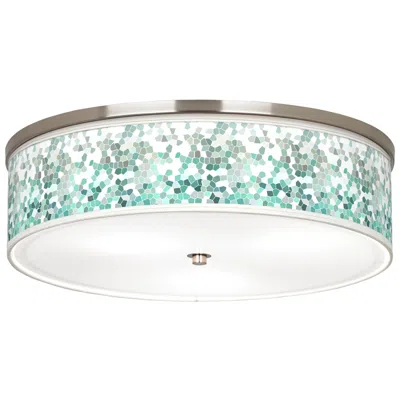 Giclee Gallery Aqua Mosaic Giclee Nickel 20 1/4" Wide Ceiling Light