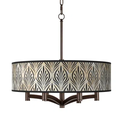 Giclee Gallery Ava 20" Calathea Gem 6-light Bronze Pendant Chandelier