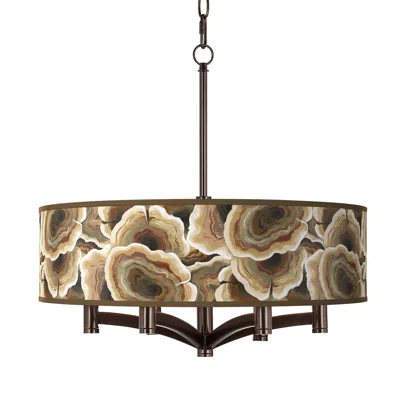 Giclee Gallery Ava 20" Ruffled Feathers 6-light Bronze Pendant