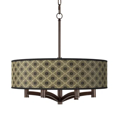 Giclee Gallery Ava 20" Rustic Flora 6-light Bronze Pendant Chandelier