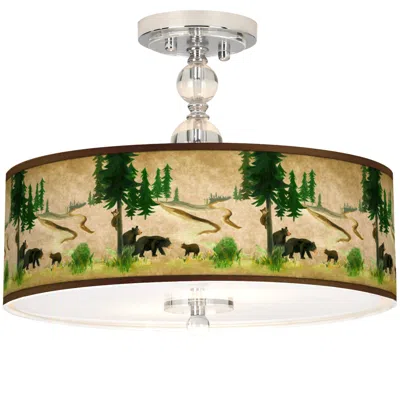 Giclee Gallery Bear Lodge Giclee 16" Wide Semi-flush Ceiling Light