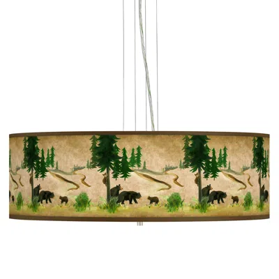 Giclee Gallery Bear Lodge Giclee 24" Wide 4-light Pendant Chandelier