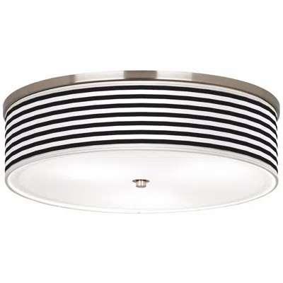 Giclee Gallery Black Horizontal Stripe Nickel 20 1/4" Wide Ceiling Light