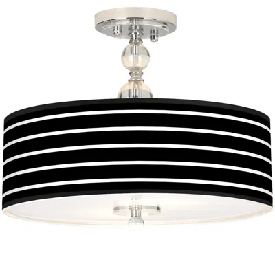 Giclee Gallery Bold Black Stripe Giclee 16" Wide Semi-flush Ceiling Light