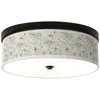 Giclee Gallery Botanical Flower Pattern 14" Bronze Led Ceiling Light