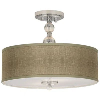 Giclee Gallery Burlap Print 16" Wide Semi-flush Ceiling Light