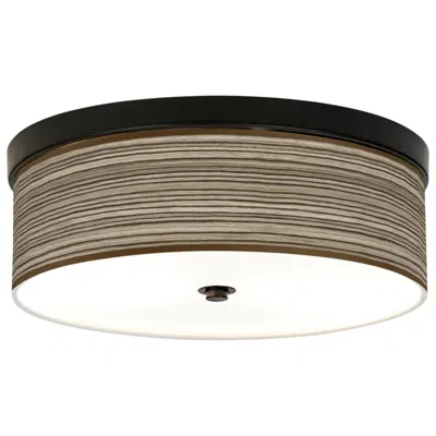 Giclee Gallery Cedar Zebrawood 14" Wide Bronze Led Ceiling Light