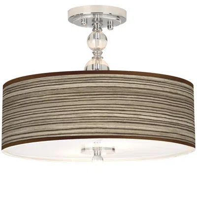 Giclee Gallery Cedar Zebrawood Giclee 16" Wide Semi-flush Ceiling Light