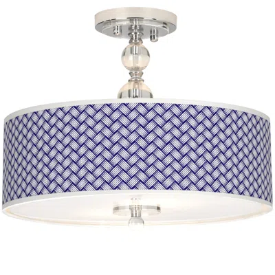 Giclee Gallery Color Weave Giclee 16" Wide Semi-flush Ceiling Light