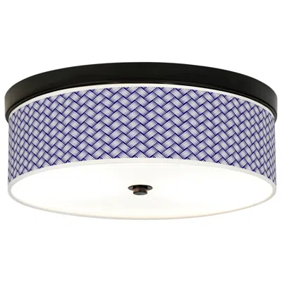 Giclee Gallery Color Weave Pattern 14" Wide Bronze Led Ceiling Light
