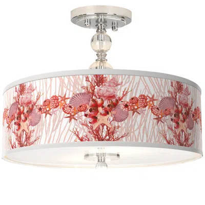 Giclee Gallery Corallium Giclee 16"w Chrome Semi-flush Ceiling Light