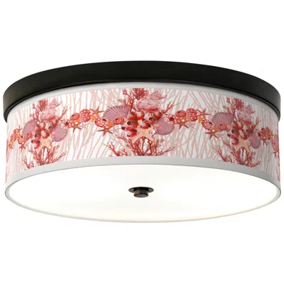 Giclee Gallery Corallium Ocean Pattern 14" Bronze Led Ceiling Light