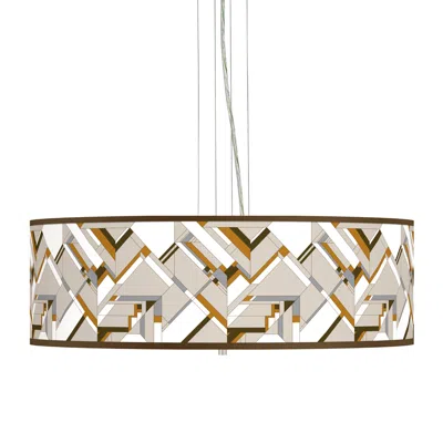 Giclee Gallery Craftsman Mosaic Giclee 24" Wide 4-light Pendant Chandelier