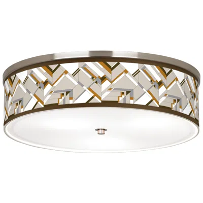 Giclee Gallery Craftsman Mosaic Giclee Nickel 20 1/4" Wide Ceiling Light
