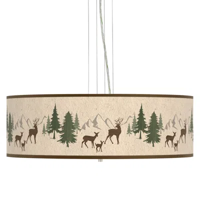 Giclee Gallery Deer Lodge Giclee 24" Wide 4-light Pendant Chandelier