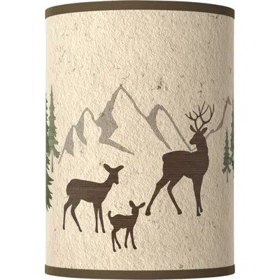 Giclee Gallery Deer Lodge White Giclee Cylinder Lamp Shade 8x8x11 (spider)